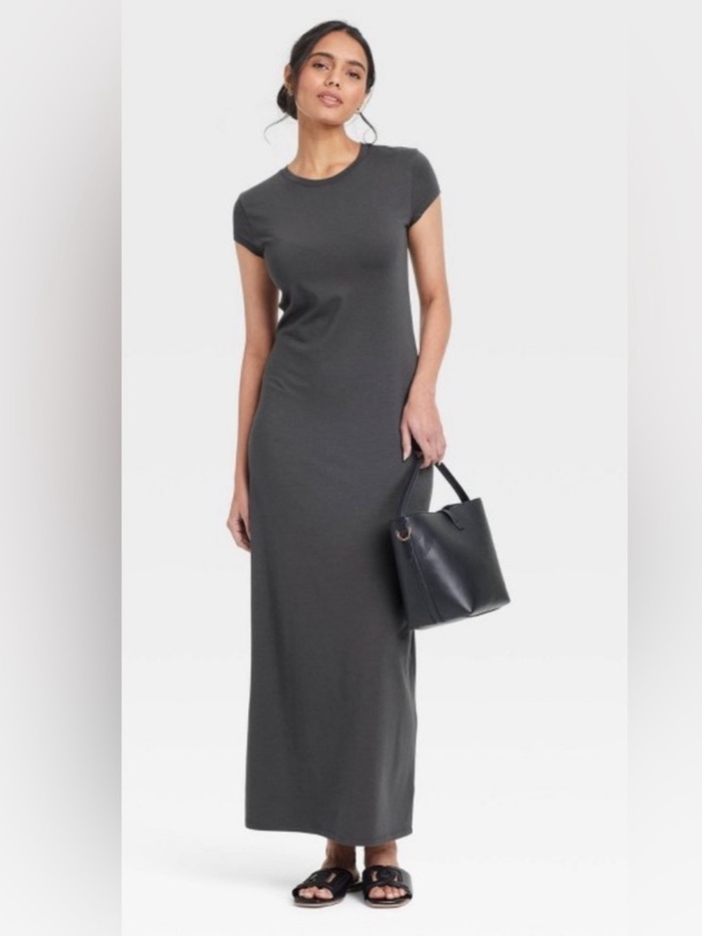 A new day Charcoal gray maxi dress - Medium NWT